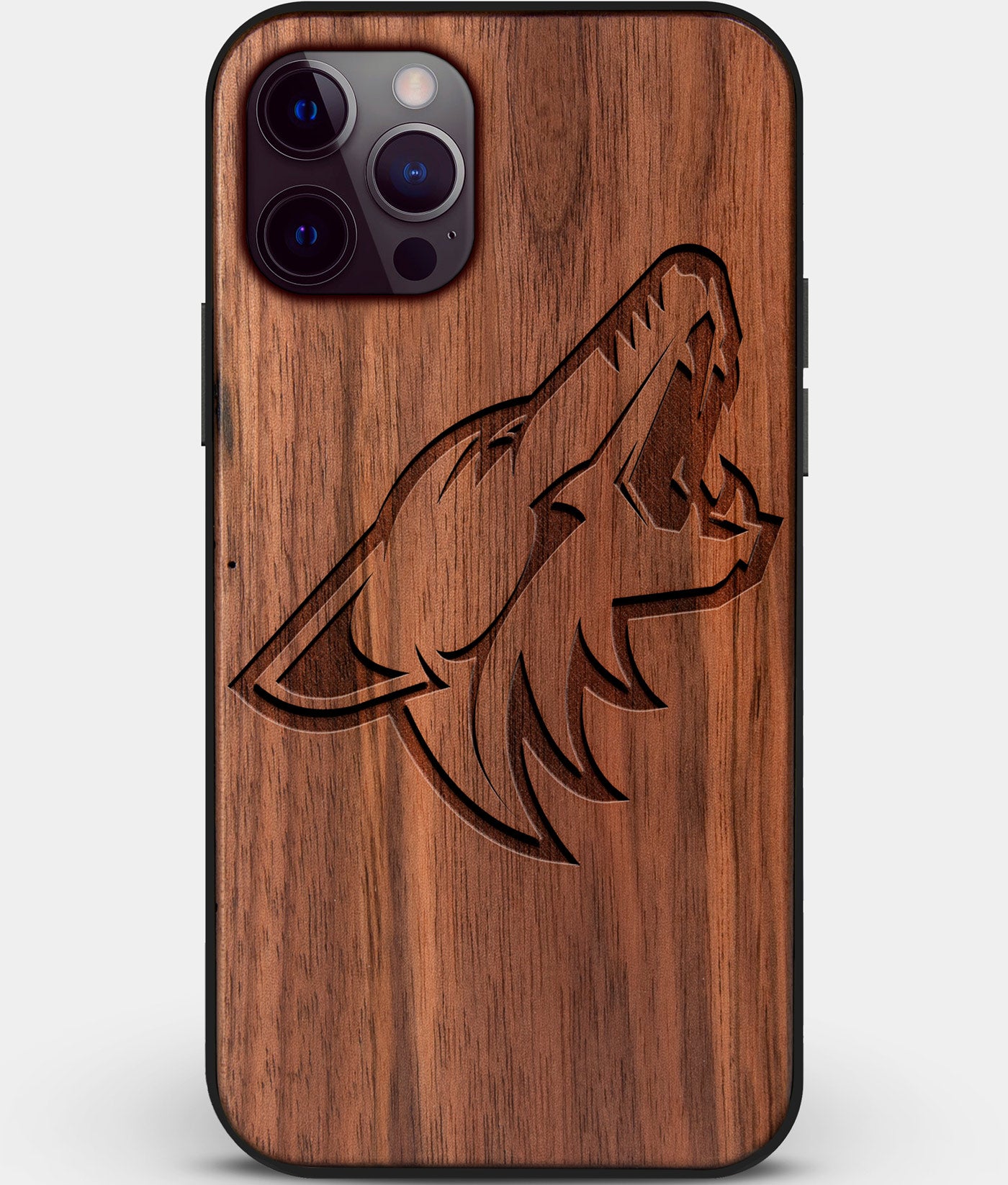 Wood Arizona Coyotes iPhone 12 Pro Max Case, Custom Walnut Wood Arizona  Coyotes Cover