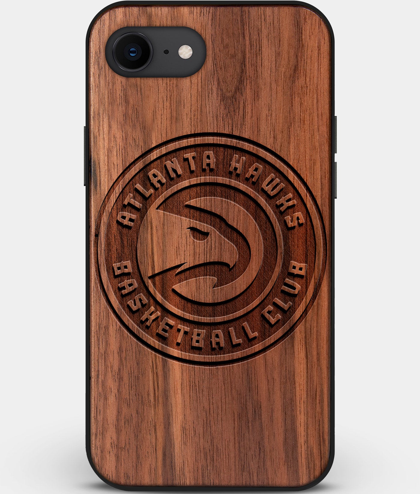 Wood Atlanta Hawks iPhone SE Case Custom Walnut Wood Atlanta