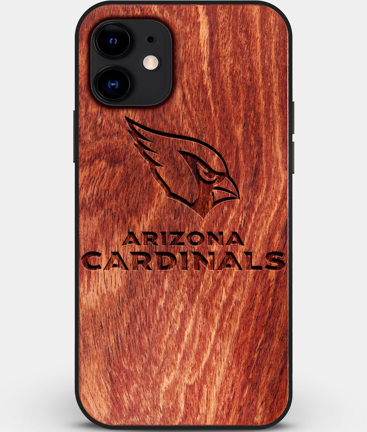 Wood Arizona Cardinals iPhone 11 Case, Custom Mahogany Wood Arizona  Cardinals Cover