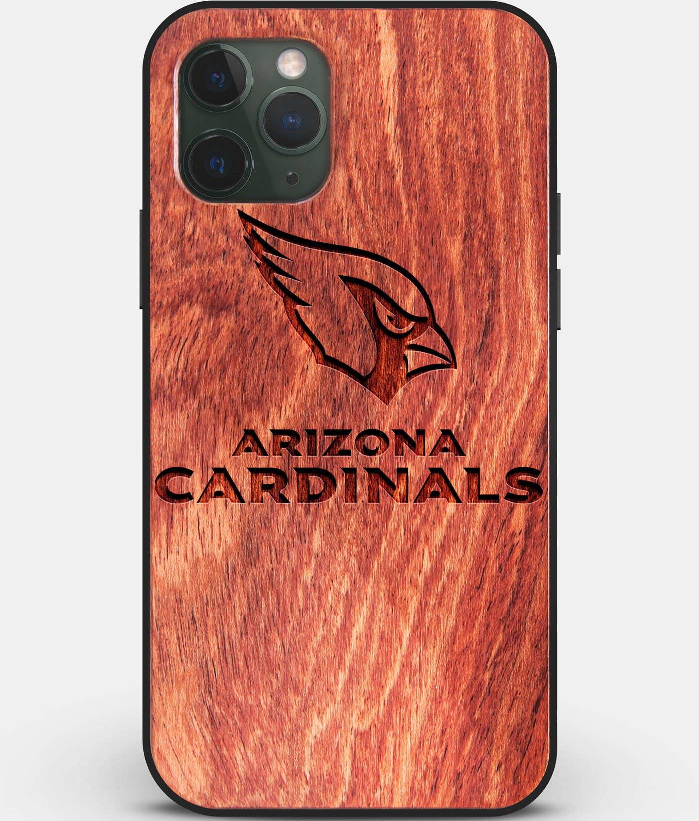 Wood Arizona Cardinals iPhone 11 Pro Max Case, Custom Mahogany Wood Arizona  Cardinals Cover