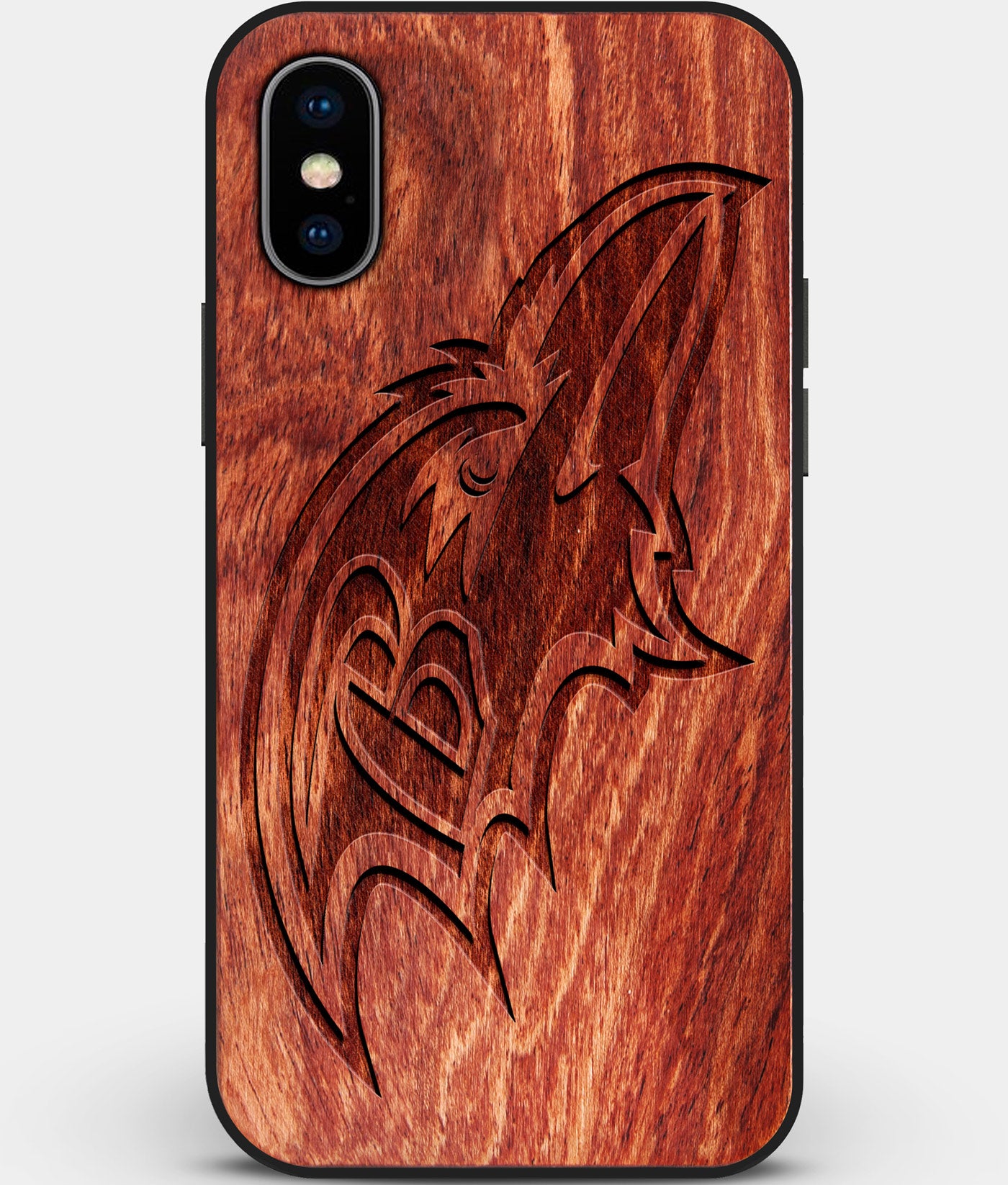 Wood Baltimore Ravens iPhone 13 Pro Max Case | Custom Baltimore Ravens Gift  | Mahogany Wood Cover