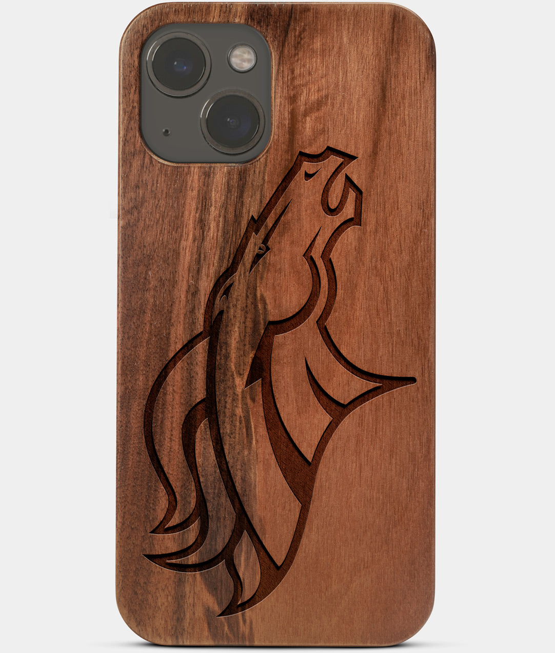 Walnut Wood Denver Broncos iPhone 13 Mini Case - MagSafe® Compatible iPhone  13 Mini Cover - Custom Denver Broncos Gift