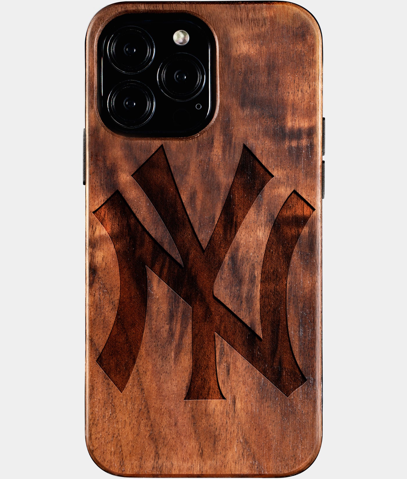 Custom Classic New York Yankees iPhone 16/16 Pro/16 Pro Max/16 Plus Case - Wood Yankees Cover - Eco-friendly New York Yankees iPhone 16 Case - Carved Wood Custom New York Yankees Gift For Him - Monogrammed Personalized iPhone 16 Cover By Engraved In Nature