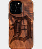 Custom Detroit Tigers iPhone 16/16 Pro/16 Pro Max/16 Plus Case - Wood Tigers Cover - Eco-friendly Detroit Tigers iPhone 16 Case - Carved Wood Custom Detroit Tigers Gift For Him - Monogrammed Personalized iPhone 16 Cover By Engraved In Nature