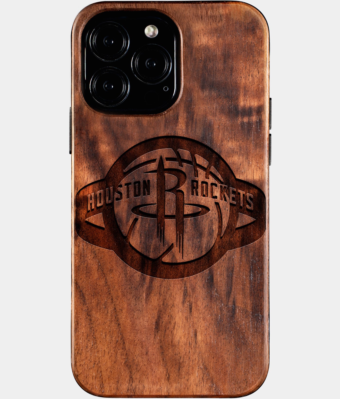 Custom Houston Rockets iPhone 16/16 Pro/16 Pro Max/16 Plus Case - Wood Rockets Cover - Eco-friendly Houston Rockets iPhone 16 Case - Carved Wood Custom Houston Rockets Gift For Him - Monogrammed Personalized iPhone 16 Cover By Engraved In Nature