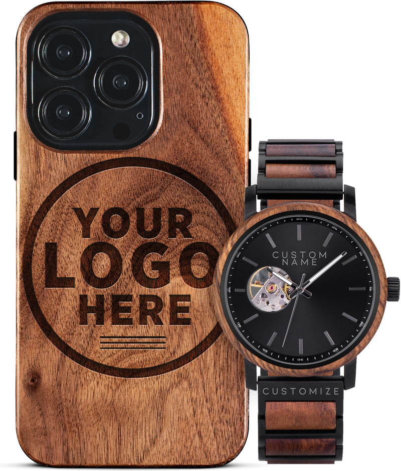 iPhone 15 Case + AlderWood Custom Face Watch Bundle