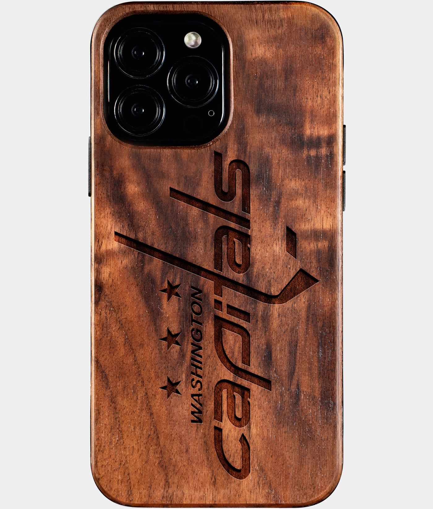 Custom Washington Capitals iPhone 16/16 Pro/16 Pro Max/16 Plus Case - Carved Wood Capitals Cover - Eco-friendly Washington Capitals iPhone 16 Case - Custom Washington Capitals Gift For Him - Personalized Gifts For Fan, Sports Fan Christmas Gifts and Birthday Gift - iPhone 16 Cover By Engraved In Nature