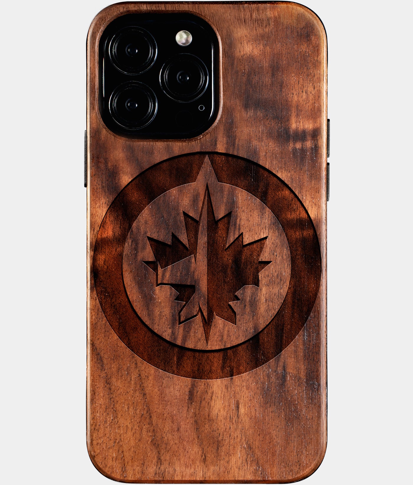 Custom Winnipeg Jets iPhone 16/16 Pro/16 Pro Max/16 Plus Case - Carved Wood Winnipeg Jets Cover - Eco-friendly Winnipeg Jets iPhone 16 Case - Custom Winnipeg Jets Gift For Him - Personalized Gifts For Fan, Sports Fan Christmas Gifts and Birthday Gift - iPhone 16 Cover By Engraved In Nature