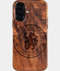 Eco-friendly Chelsea FC iPhone 16 Case - Carved Wood Custom Chelsea FC Gift For Him - Monogrammed Personalized iPhone 16 Cover By Engraved In Nature