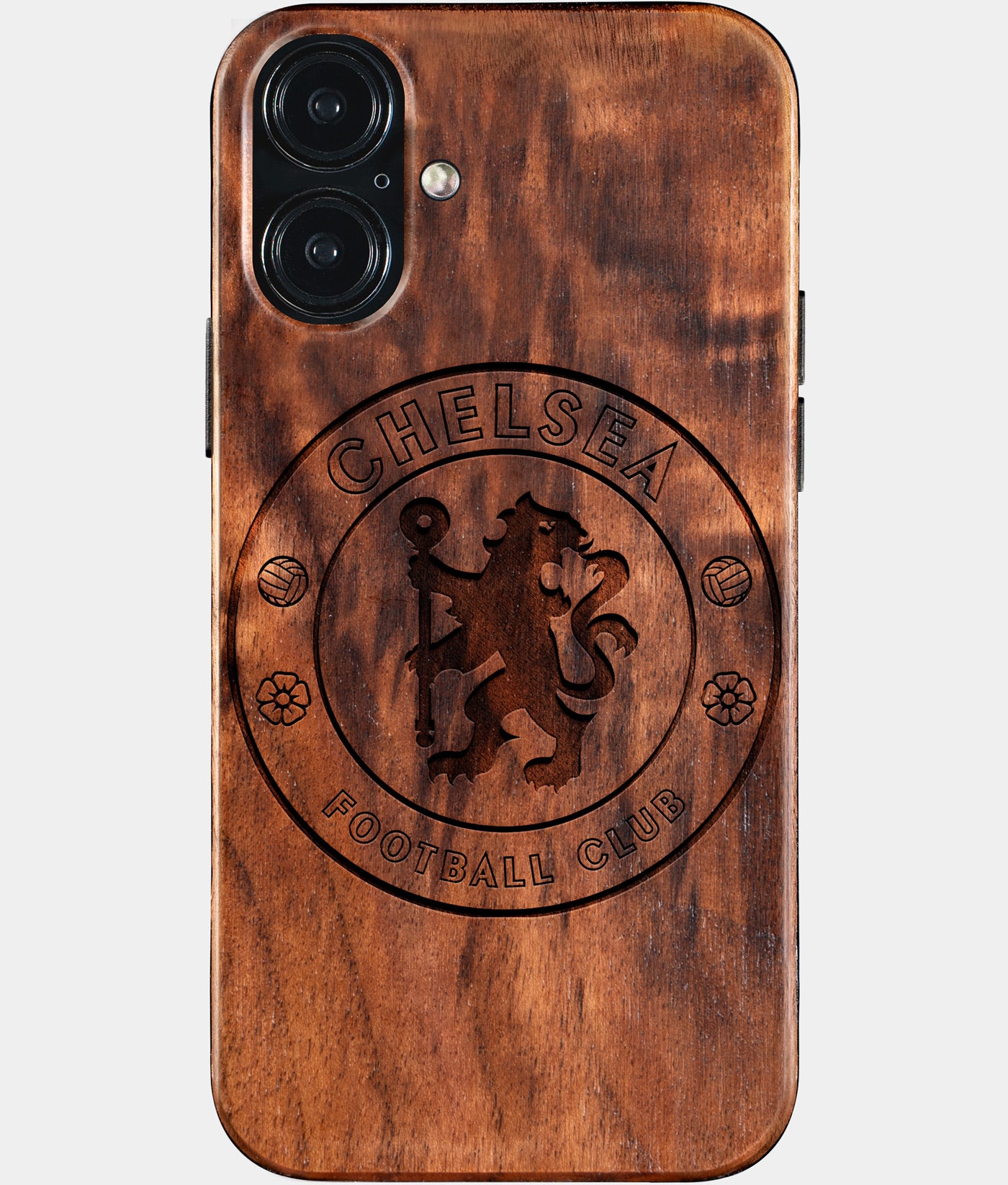 Eco-friendly Chelsea FC iPhone 16 Plus Case - Carved Wood Custom Chelsea FC Gift For Him - Monogrammed Personalized iPhone 16 Plus Cover By Engraved In Nature