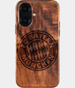 Eco-friendly FC Bayern iPhone 16 Case - Carved Wood Custom FC Bayern Gift For Him - Monogrammed Personalized iPhone 16 Cover By Engraved In Nature