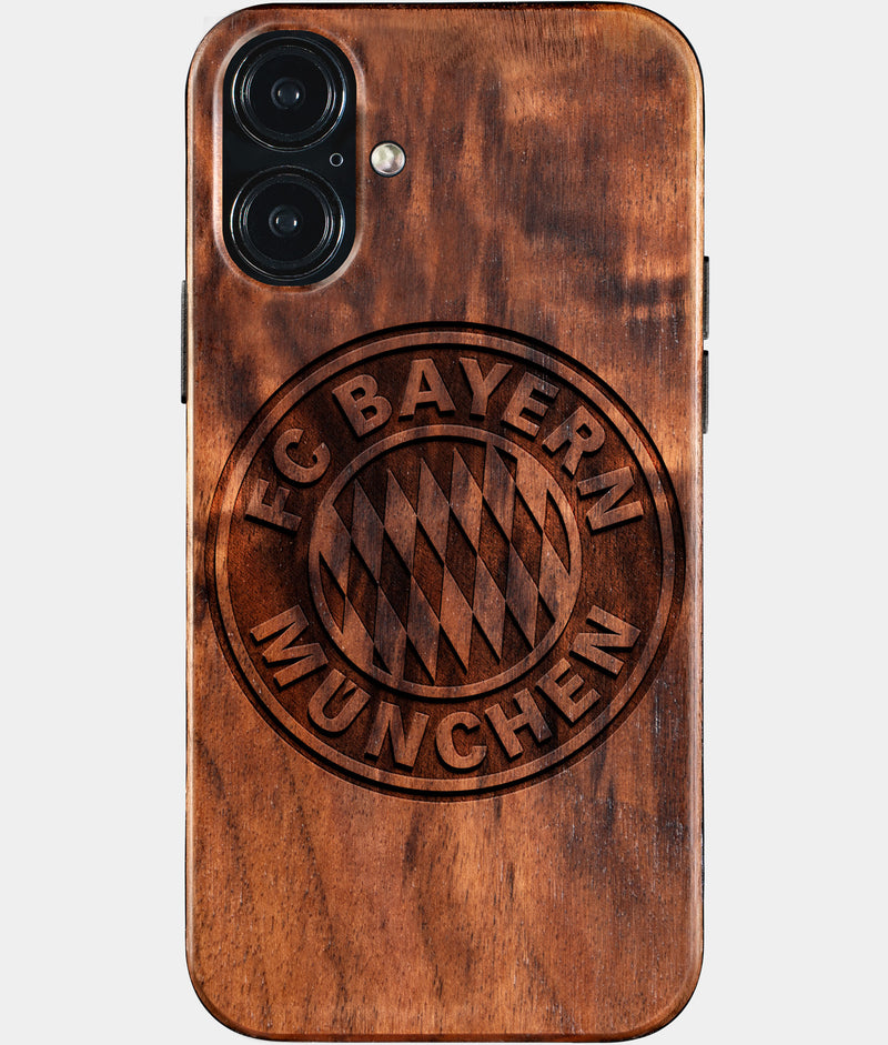 Eco-friendly FC Bayern iPhone 16 Plus Case - Carved Wood Custom FC Bayern Gift For Him - Monogrammed Personalized iPhone 16 Plus Cover By Engraved In Nature