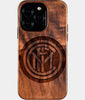 Eco-friendly Inter Milan FC iPhone 16 Pro Case - Carved Wood Custom Inter Milan FC Gift For Him - Monogrammed Personalized iPhone 16 Pro Cover By Engraved In Nature