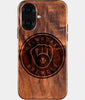 Eco-friendly Milwaukee Brewers iPhone 16 Case - Carved Wood Custom Milwaukee Brewers Gift For Him - Monogrammed Personalized iPhone 16 Cover By Engraved In Nature