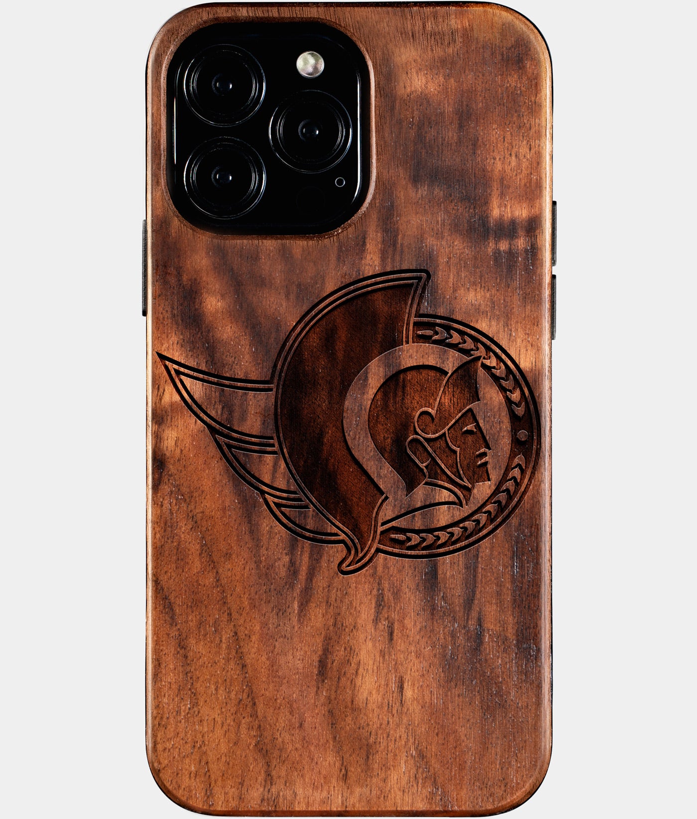 Eco-friendly Ottawa Senators iPhone 16 Pro Max Case - Carved Wood Custom Ottawa Senators Gift For Him - Monogrammed Personalized iPhone 16 Pro Max Cover By Engraved In Nature