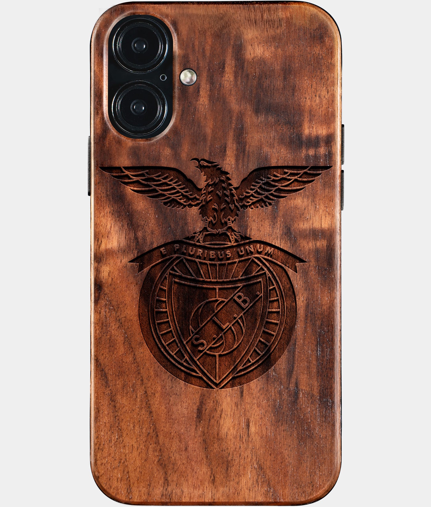 Eco-friendly Sl Benfica iPhone 16 Plus Case - Carved Wood Custom Sl Benfica Gift For Him - Monogrammed Personalized iPhone 16 Plus Cover By Engraved In Nature