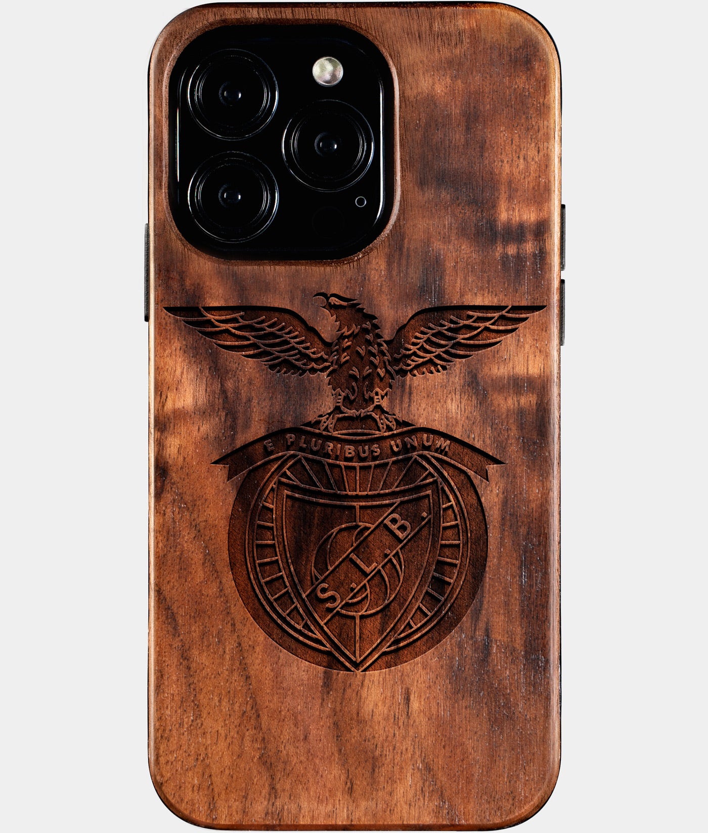 Eco-friendly Sl Benfica iPhone 16 Pro Case - Carved Wood Custom Sl Benfica Gift For Him - Monogrammed Personalized iPhone 16 Pro Cover By Engraved In Nature