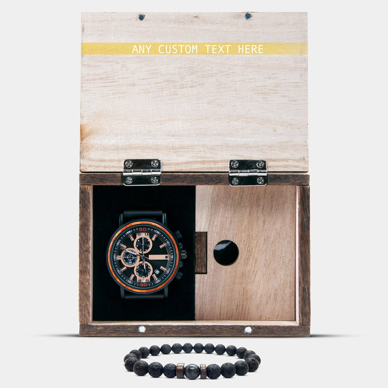 Best A.S. Roma Mahogany And Walnut Wood Chronograph Watch - Engraved In Nature