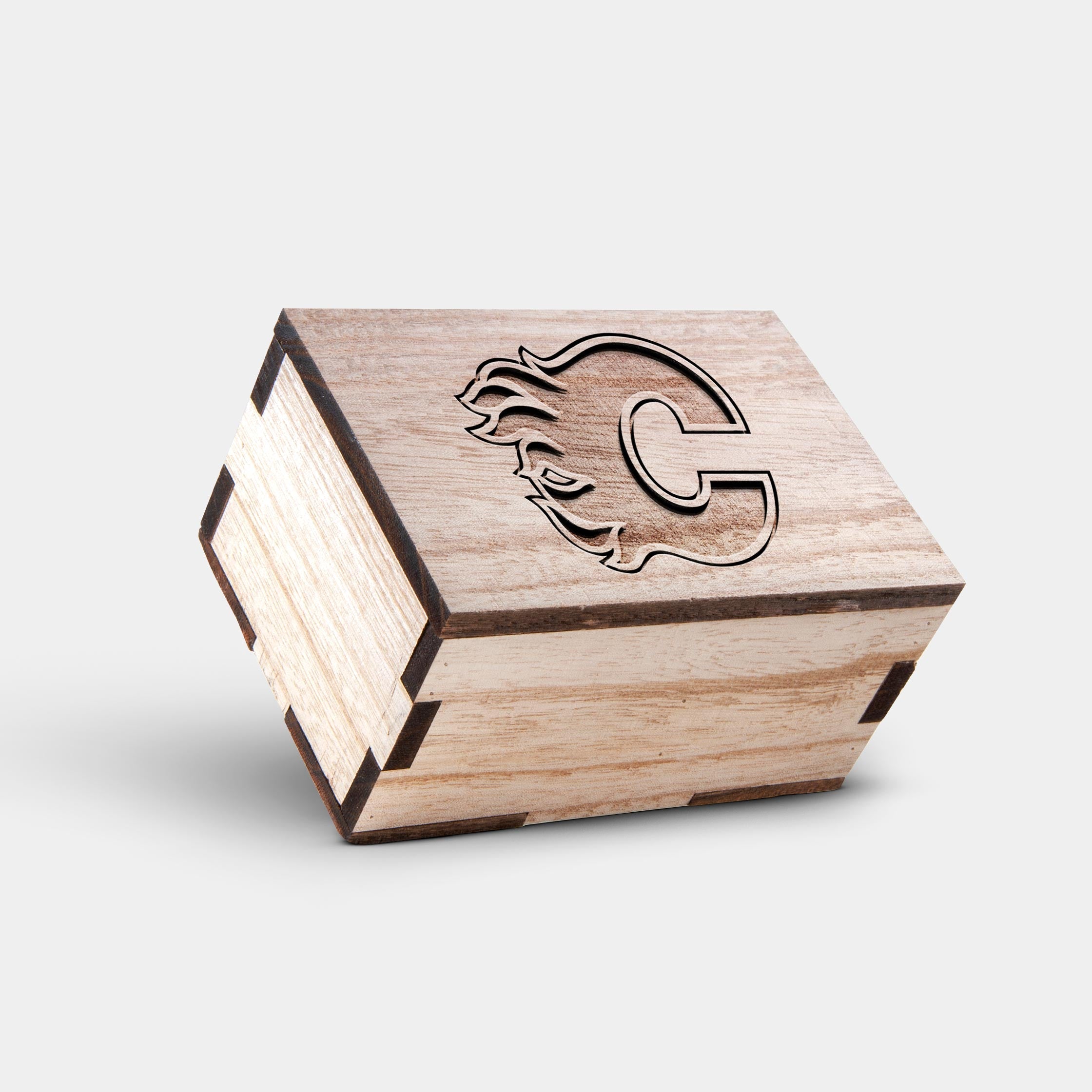 Calgary Flames Wooden Wristwatch - Chronograph Black Walnut Watch