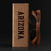 Arizona Wood Sunglasses with custom engraving. Custom Arizona Gifts For Men -  Sustainable Arizona eco friendly products - Personalized Arizona Birthday Gifts - Unique Arizona travel Souvenirs and gift shops. Arizona Wayfarer Eyewear and Shades wiith Box