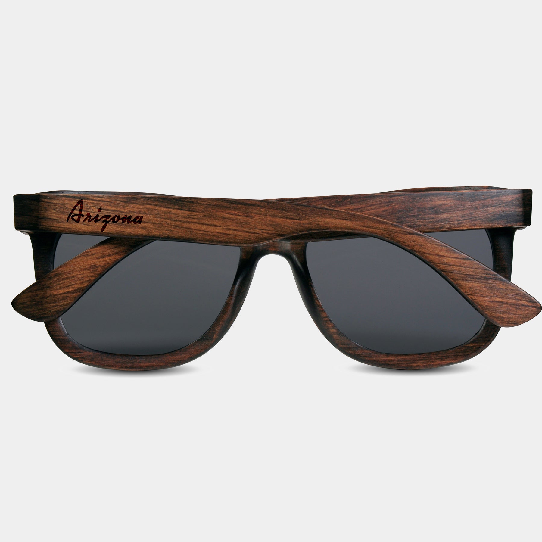 Arizona II Wood Sunglasses with custom engraving.  Add Your Custom Engraving On The Right Side. Arizona II Custom Gifts For Men - Arizona II Sustainable Wayfarer Eyewear and Shades Front View