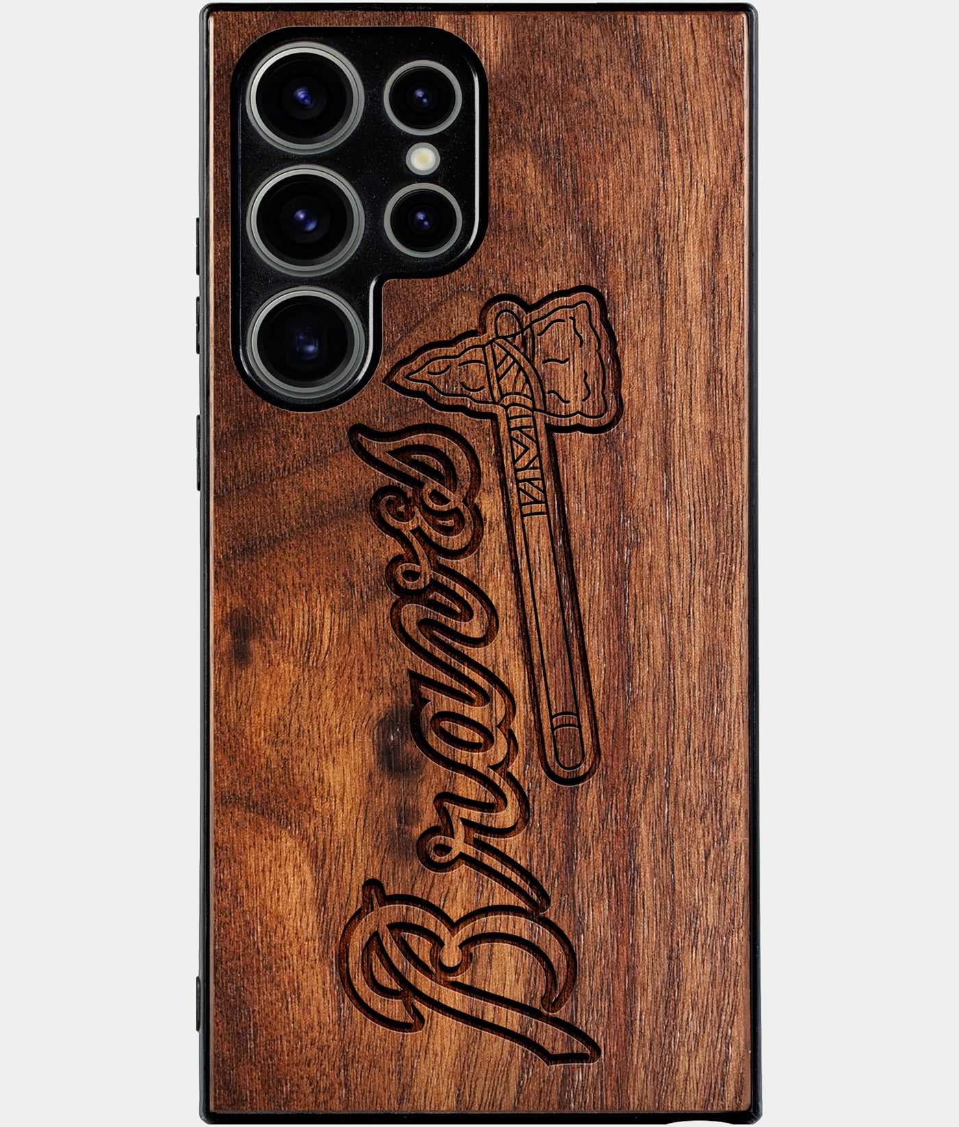 Best Wood Atlanta Braves Samsung Galaxy S24 Ultra Case - Custom Engraved Cover - Engraved In Nature