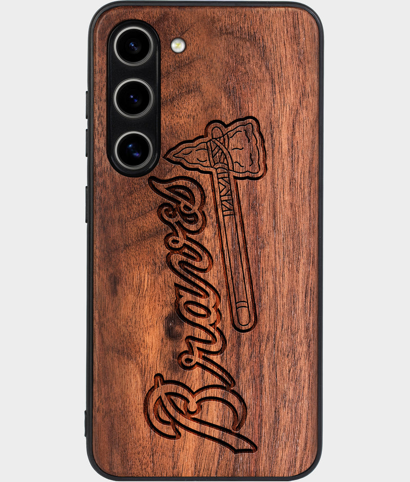 Best Wood Atlanta Braves Samsung Galaxy S24 Case - Custom Engraved Cover - Engraved In Nature