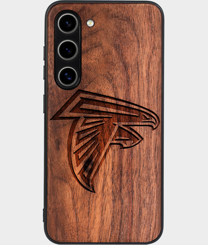 Best Wood Atlanta Falcons Samsung Galaxy S24 Plus Case - Custom Engraved Cover - Engraved In Nature