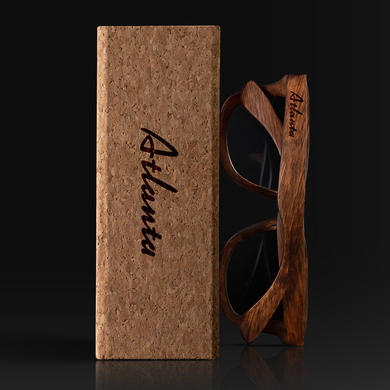 Atlanta Georgia III Wood Sunglasses with custom engraving. Custom Atlanta Georgia III Gifts For Men -  Sustainable Atlanta Georgia III eco friendly products - Personalized Atlanta Georgia III Birthday Gifts - Unique Atlanta Georgia III travel Souvenirs and gift shops. Atlanta Georgia III Wayfarer Eyewear and Shades wiith Box