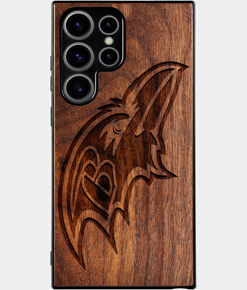 Best Wood Baltimore Ravens Samsung Galaxy S24 Ultra Case - Custom Engraved Cover - Engraved In Nature