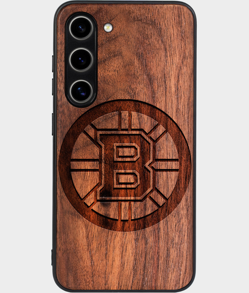 Best Wood Boston Bruins Samsung Galaxy S24 Plus Case - Custom Engraved Cover - Engraved In Nature