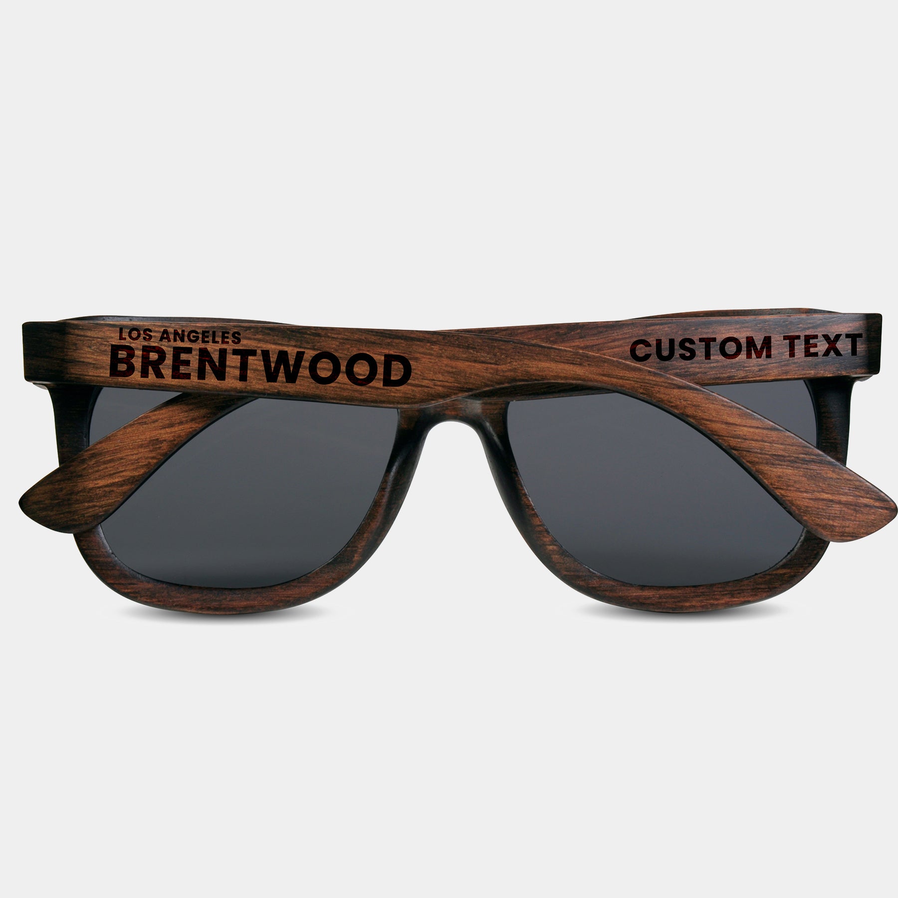 Brentwood California Wood Sunglasses with custom engraving. Custom Brentwood California Gifts For Men -  Sustainable Brentwood California eco friendly products - Personalized Brentwood California Birthday Gifts - Unique Brentwood California travel Souvenirs and gift shops. Brentwood California Wayfarer Eyewear and Shades 