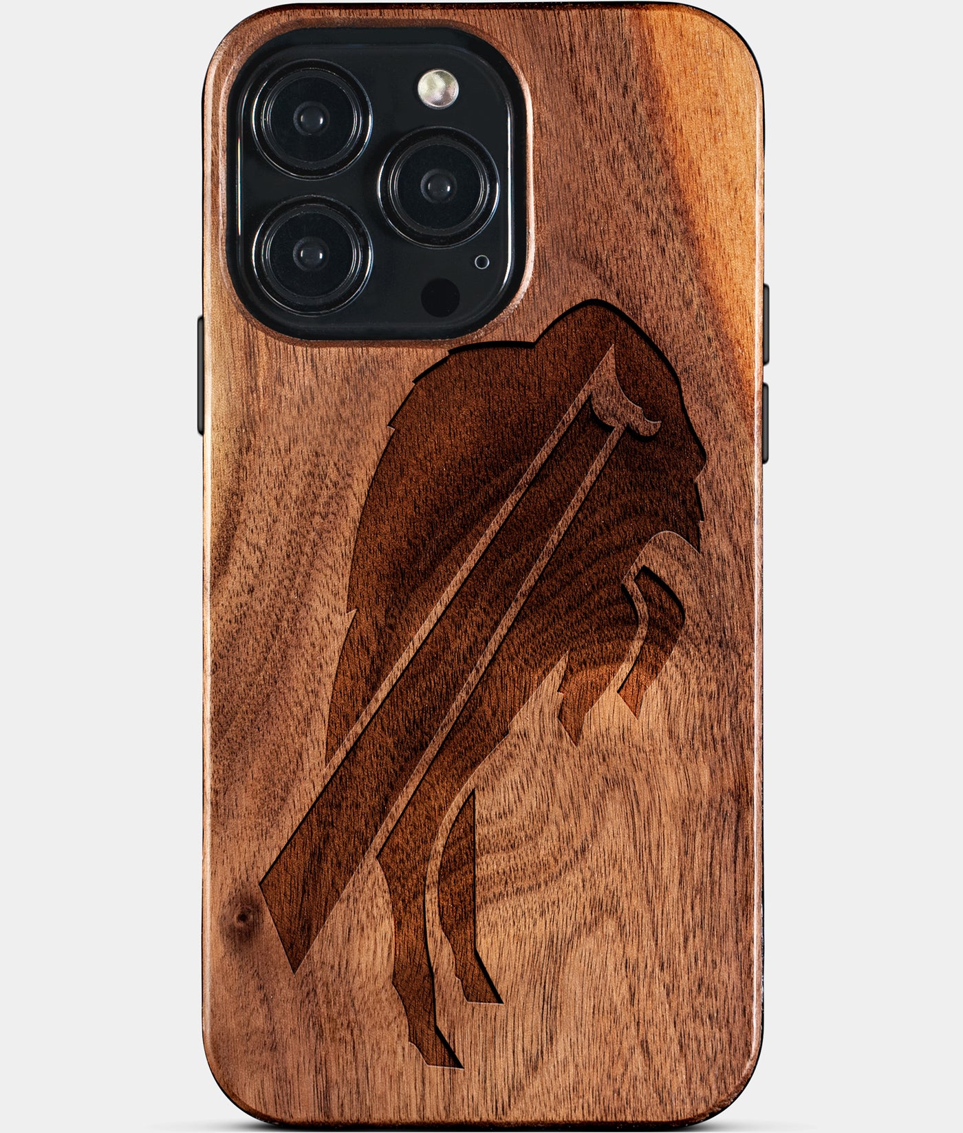 Custom Buffalo Bills iPhone 15/15 Pro/15 Pro Max/15 Plus Case - Wood Bills Cover - Eco-friendly Buffalo Bills iPhone 15 Case - Carved Wood Custom Buffalo Bills Gift For Him - Monogrammed Personalized iPhone 15 Cover By Engraved In Nature