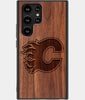 Best Wood Calgary Flames Samsung Galaxy S22 Ultra Case - Custom Engraved Cover - Engraved In Nature