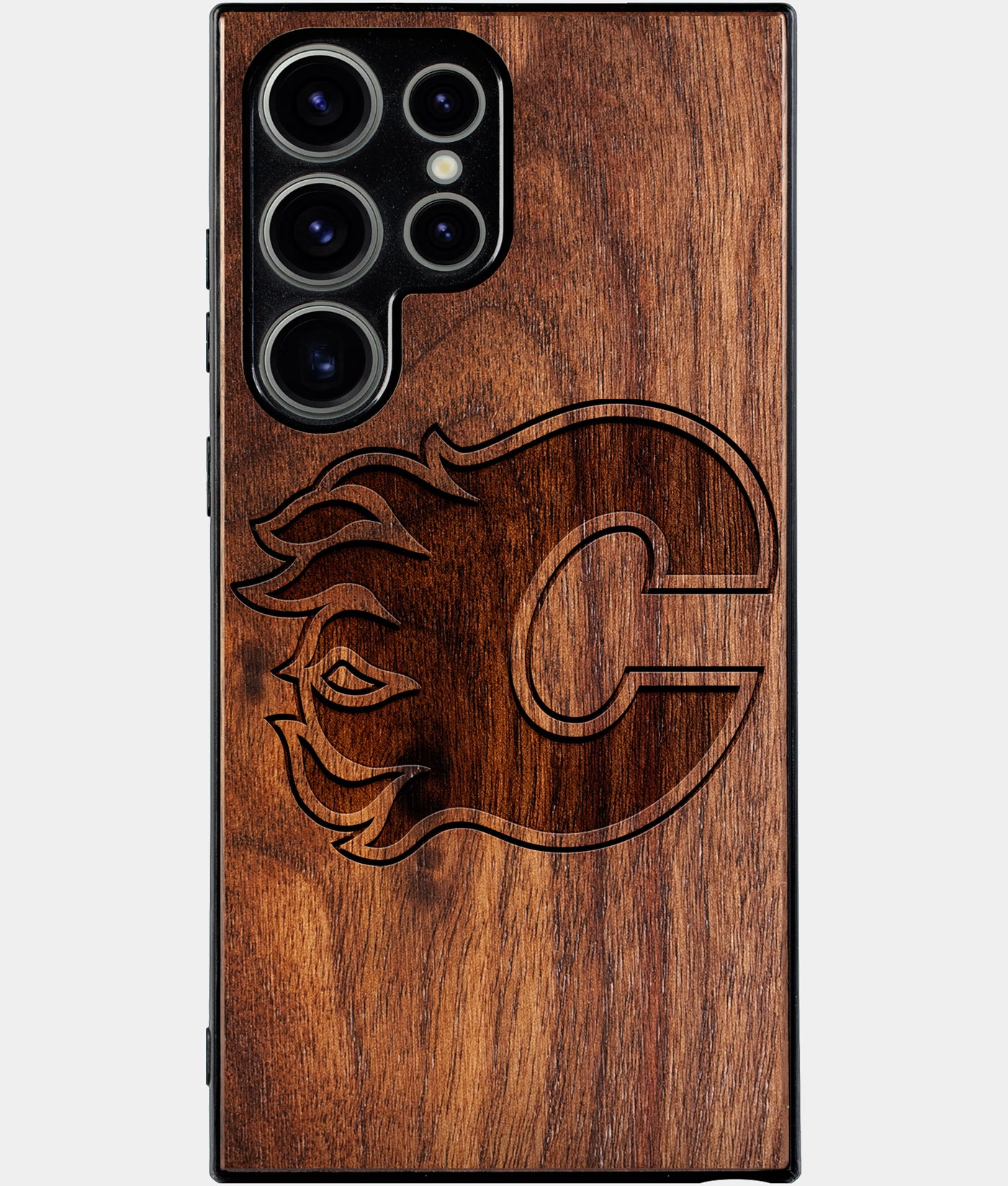 Best Wood Calgary Flames Samsung Galaxy S24 Ultra Case - Custom Engraved Cover - Engraved In Nature