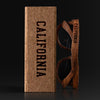 California California II Wood Sunglasses with custom engraving. Custom California California II Gifts For Men -  Sustainable California California II eco friendly products - Personalized California California II Birthday Gifts - Unique California California II travel Souvenirs and gift shops. California California II Wayfarer Eyewear and Shades wiith Box