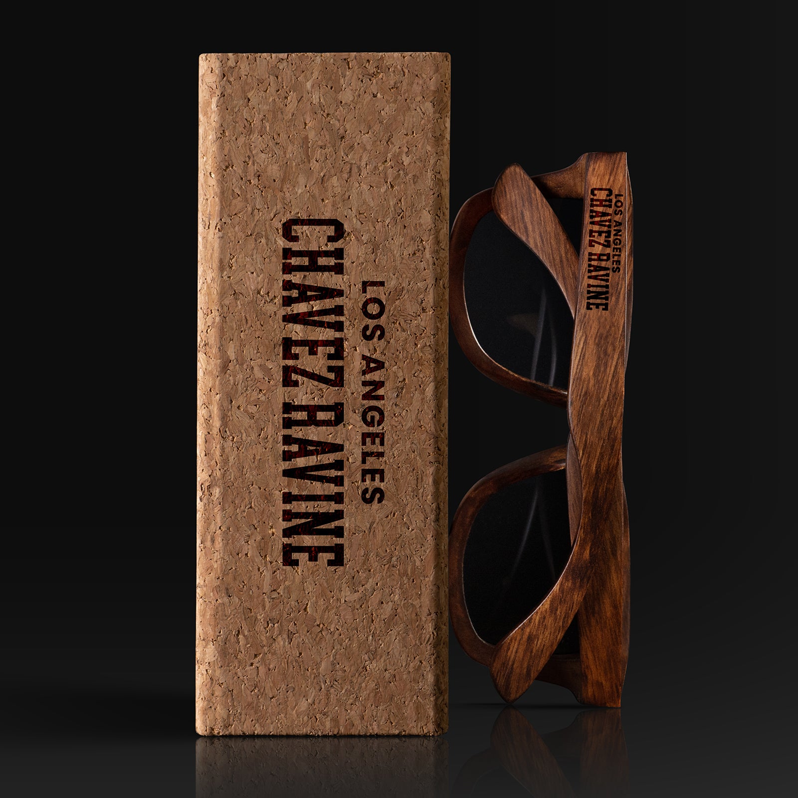 Chavez Ravine California II Wood Sunglasses with custom engraving. Custom Chavez Ravine California II Gifts For Men -  Sustainable Chavez Ravine California II eco friendly products - Personalized Chavez Ravine California II Birthday Gifts - Unique Chavez Ravine California II travel Souvenirs and gift shops. Chavez Ravine California II Wayfarer Eyewear and Shades wiith Box