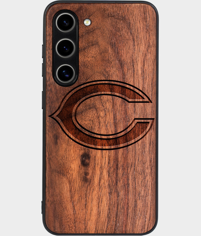 Best Wood Chicago Bears Samsung Galaxy S24 Plus Case - Custom Engraved Cover - Engraved In Nature