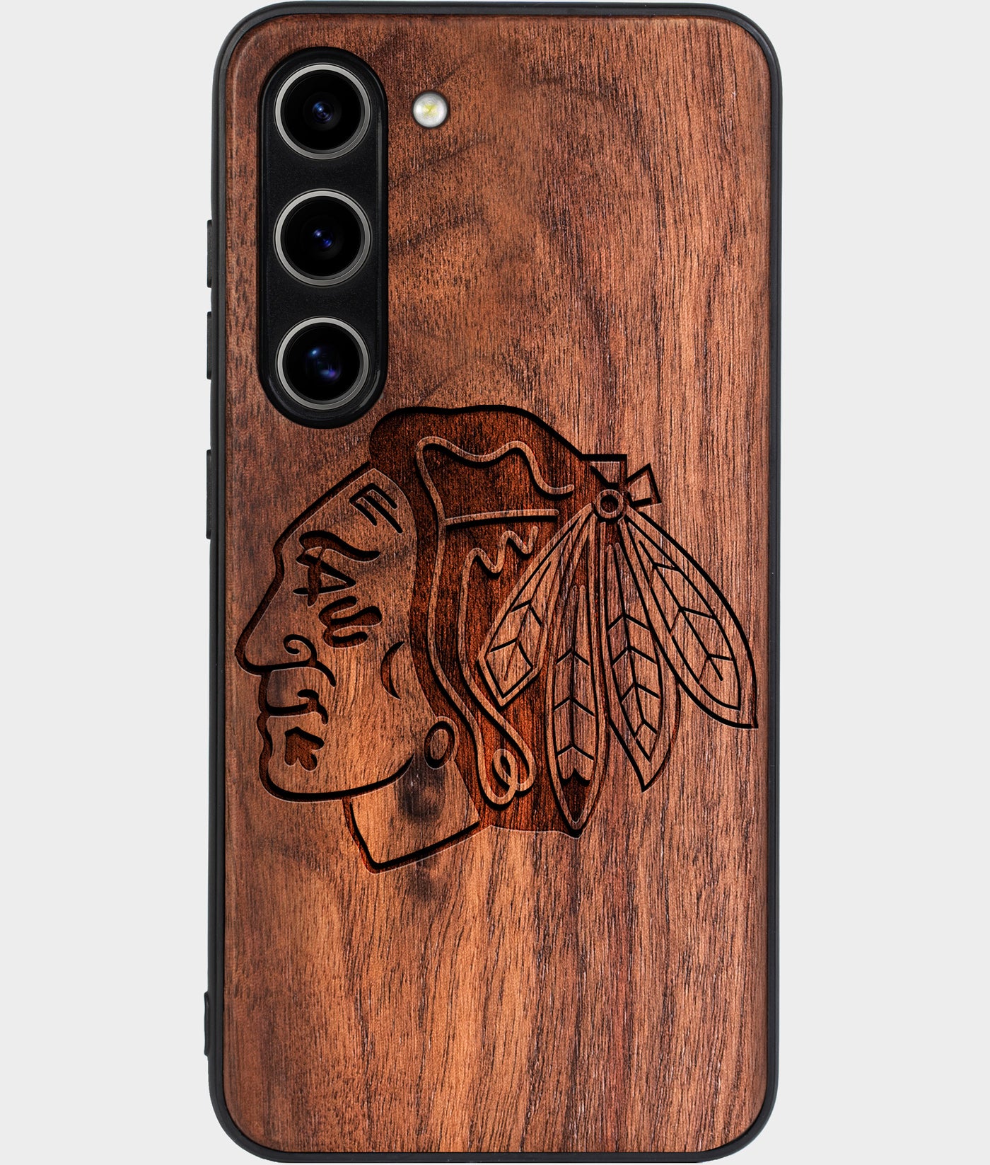 Best Wood Chicago Blackhawks Samsung Galaxy S24 Plus Case - Custom Engraved Cover - Engraved In Nature