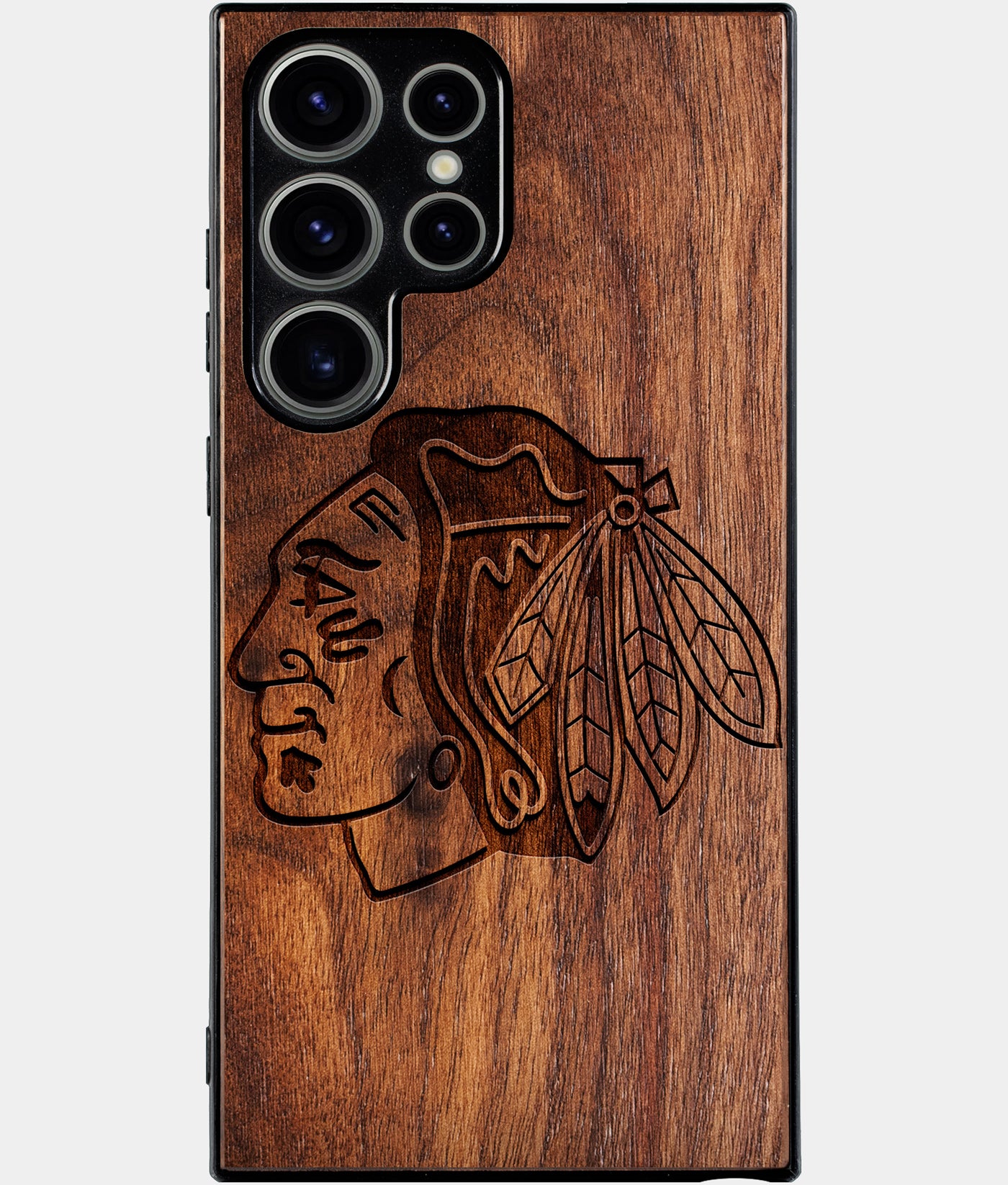 Best Wood Chicago Blackhawks Samsung Galaxy S24 Ultra Case - Custom Engraved Cover - Engraved In Nature