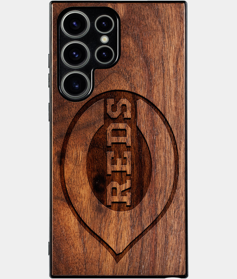 Best Wood Cincinnati Reds Samsung Galaxy S24 Ultra Case - Custom Engraved Cover - Engraved In Nature