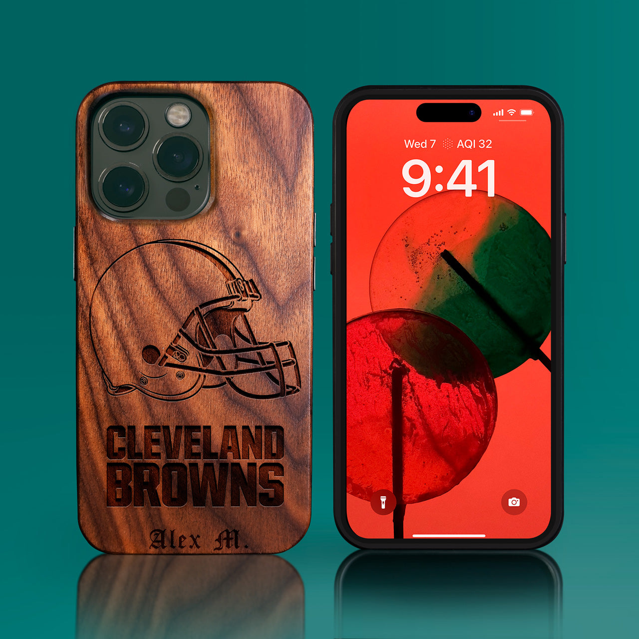 Wood Cleveland Browns iPhone 12 Pro Case