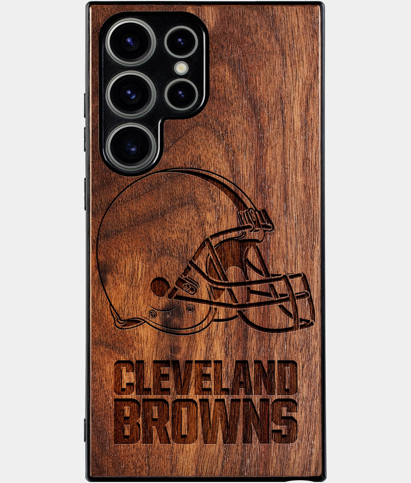 Best Wood Cleveland Browns Samsung Galaxy S24 Ultra Case - Custom Engraved Cover - Engraved In Nature