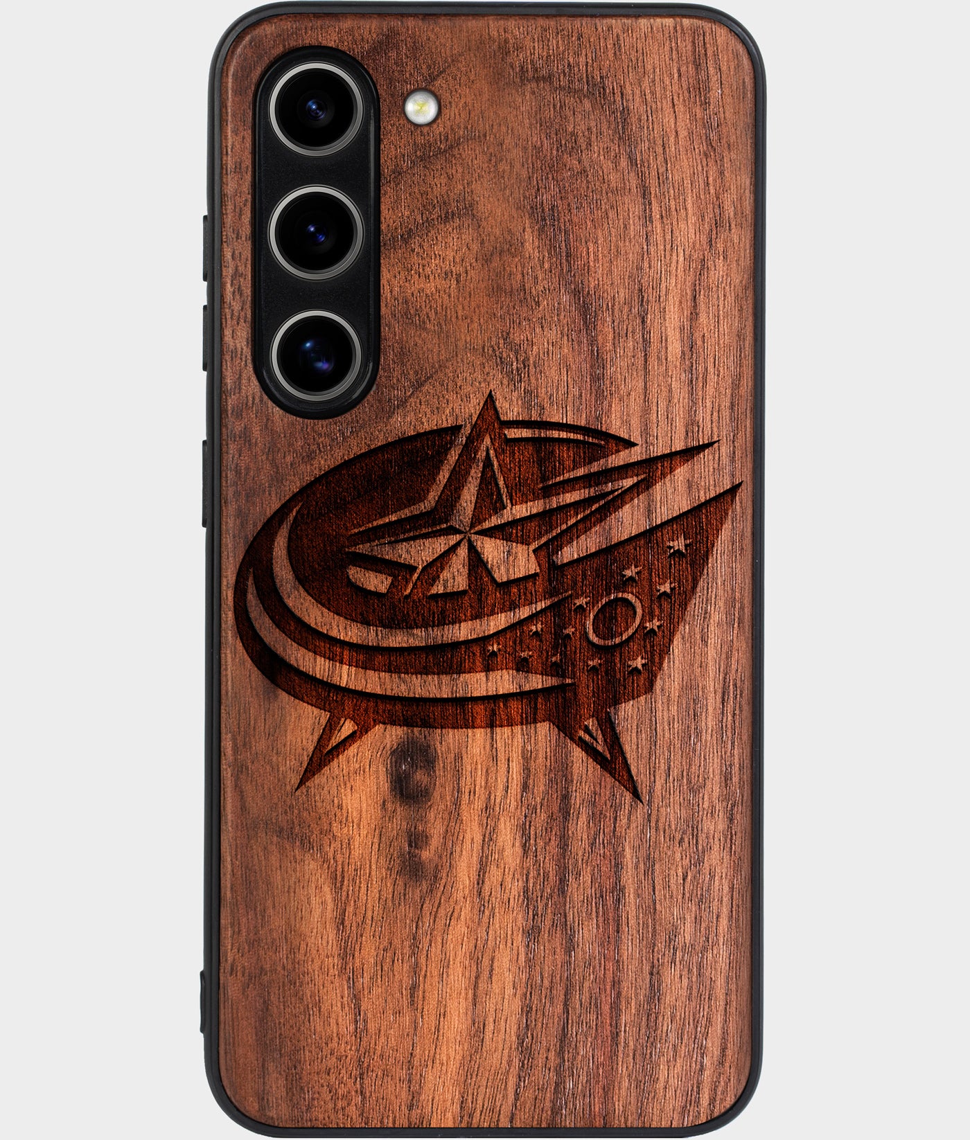 Best Wood Columbus Blue Jackets Samsung Galaxy S24 Plus Case - Custom Engraved Cover - Engraved In Nature