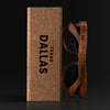 Dallas Texas Wood Sunglasses with custom engraving. Custom Dallas Texas Gifts For Men -  Sustainable Dallas Texas eco friendly products - Personalized Dallas Texas Birthday Gifts - Unique Dallas Texas travel Souvenirs and gift shops. Dallas Texas Wayfarer Eyewear and Shades wiith Box