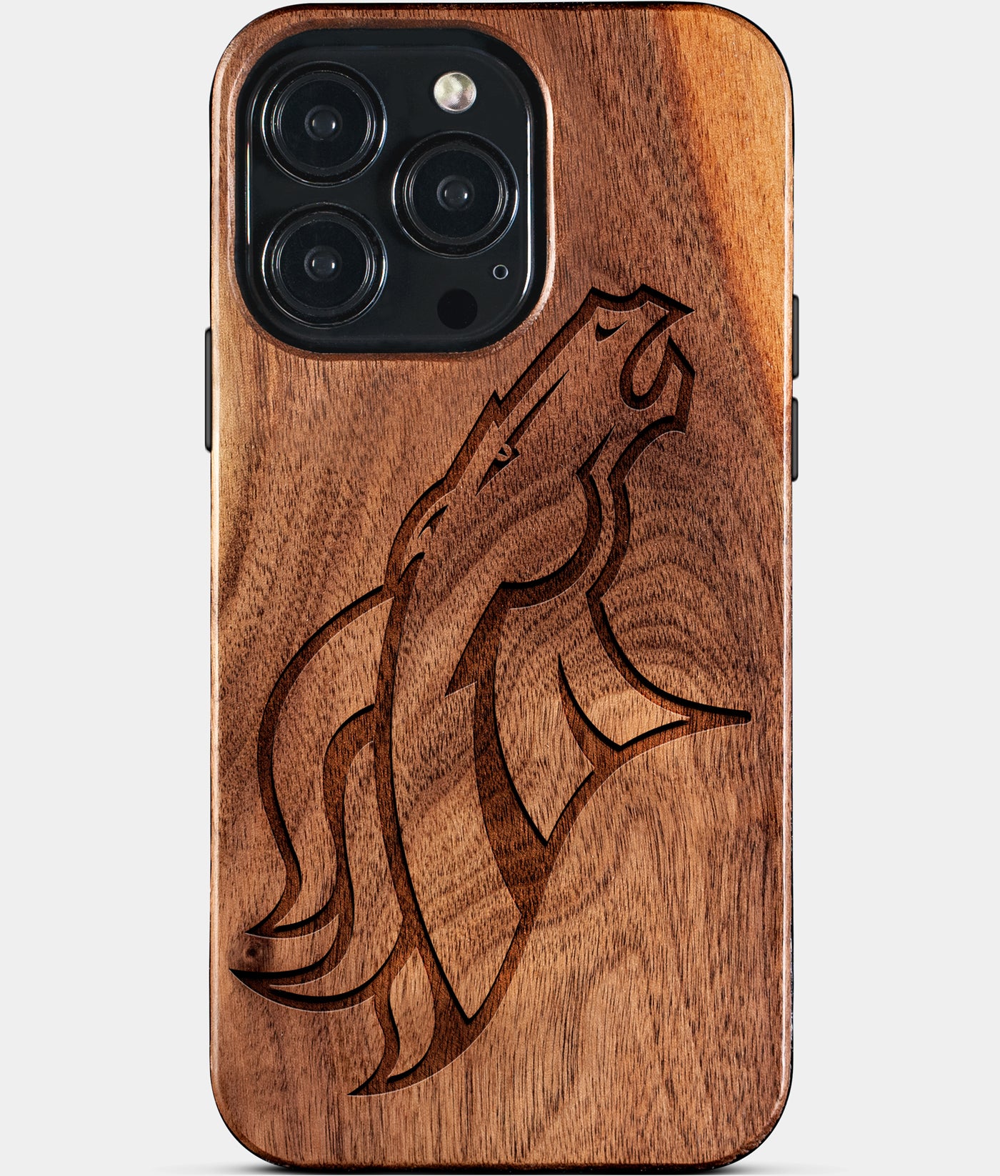 Custom Denver Broncos iPhone 15/15 Pro/15 Pro Max/15 Plus Case - Wood Broncos Cover - Eco-friendly Denver Broncos iPhone 15 Case - Carved Wood Custom Denver Broncos Gift For Him - Monogrammed Personalized iPhone 15 Cover By Engraved In Nature