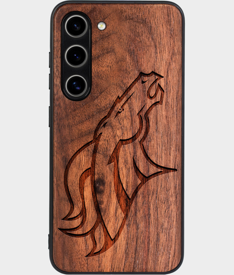 Best Wood Denver Broncos Samsung Galaxy S24 Plus Case - Custom Engraved Cover - Engraved In Nature