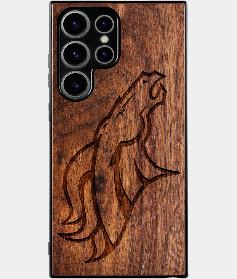 Best Wood Denver Broncos Samsung Galaxy S24 Ultra Case - Custom Engraved Cover - Engraved In Nature