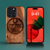 Custom Edmonton Oilers iPhone 15/15 Pro/15 Pro Max/15 Plus Case - Carved Wood Oilers Cover