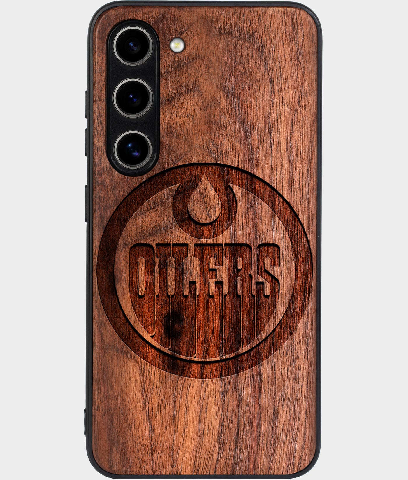 Best Wood Edmonton Oilers Samsung Galaxy S24 Plus Case - Custom Engraved Cover - Engraved In Nature